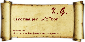 Kirchmajer Gábor névjegykártya